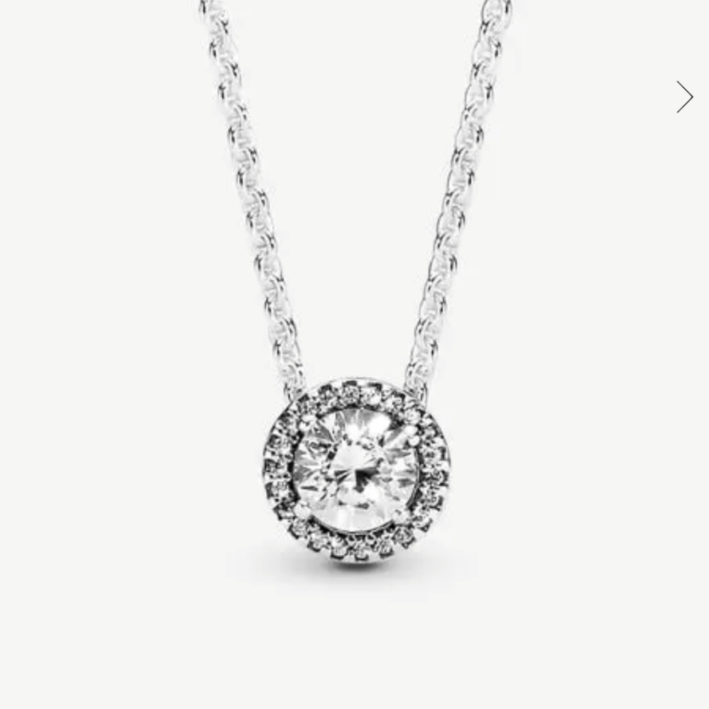 Pandora Round Sparkle Halo Necklace